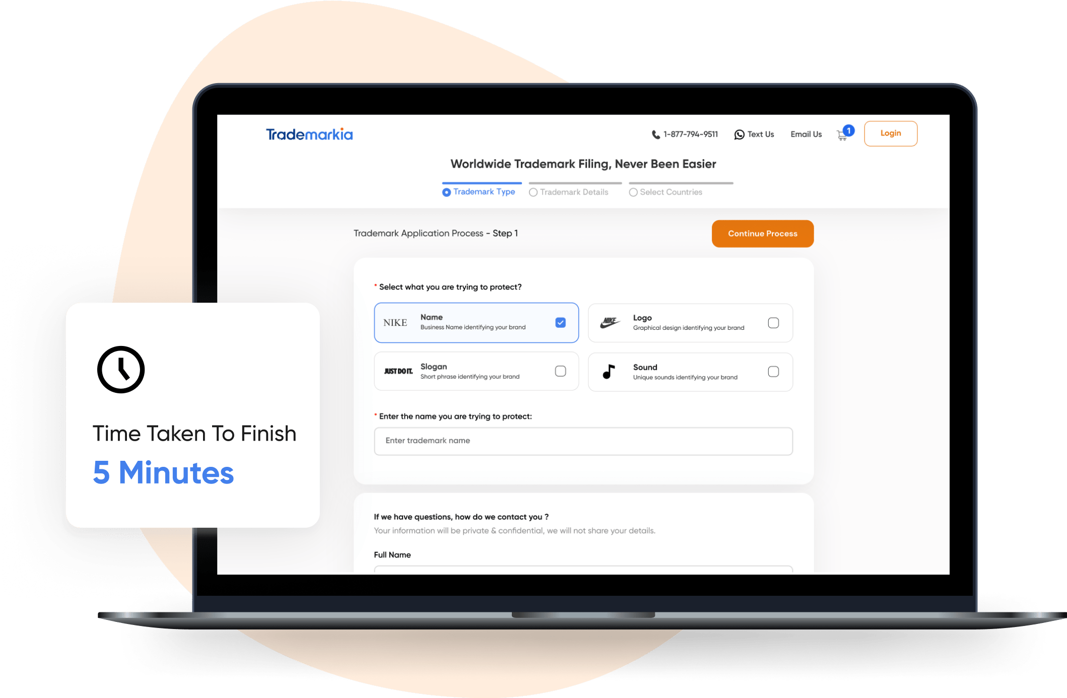 Trademark registration workflow illustration